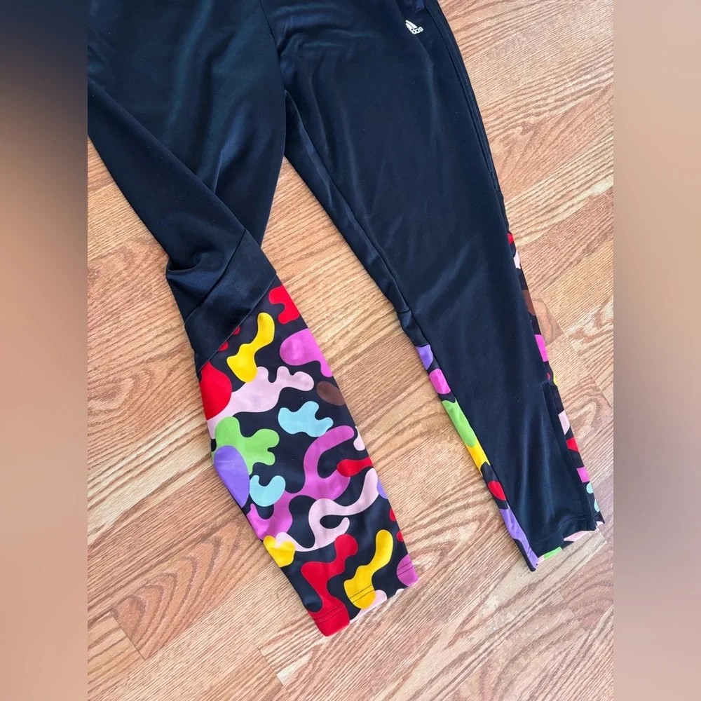 Adidas x Rich Mnisi Track Pants Black Multicolor Rainbow Camo Panels Men Size M